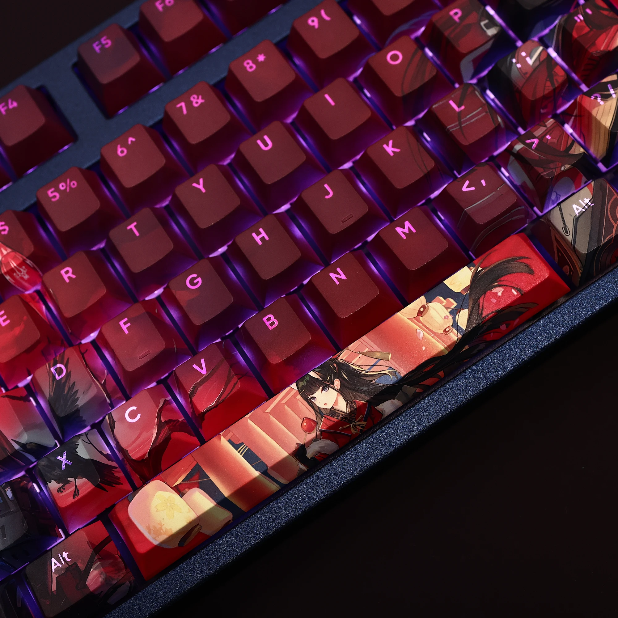 108 Toetsen/Set Azur Lane Jn Noshiro Pbt Keycaps Anime Games Beauty Girl Key Caps Cherry Hoogte Voor Diy Mechanische Toetsenborden