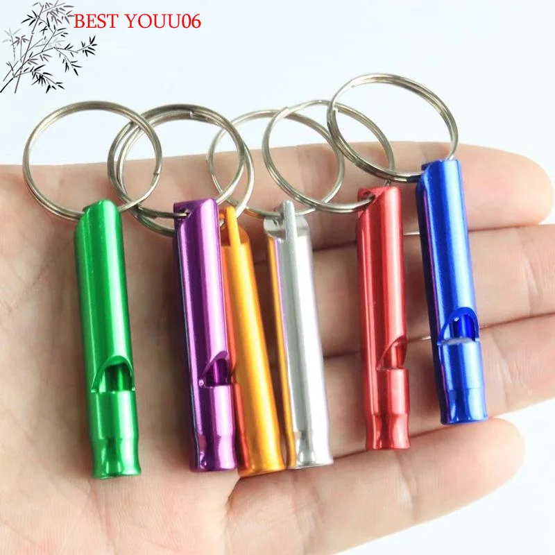 (YOUU06)1/3Pcs Small Multifunctional Aluminum Emergency Survival Whistle Keychain Camping Hiking Outdoor Tool Training Whistle