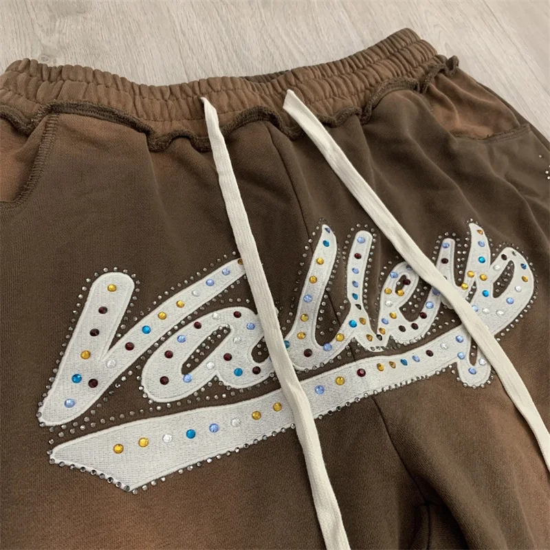 

Коричневые повседневные брюки VALLEY, большие мужские брюки из чистого хлопка с надписью Hot Drill Vale