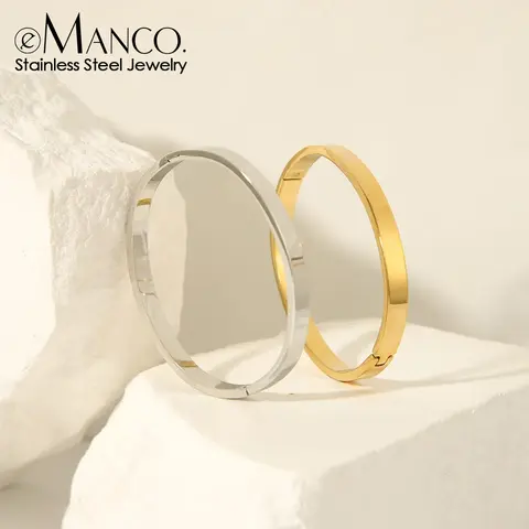 이만코 4/6mm 스테인리스 스틸 광택 팔찌 조절 가능 커플 여성용 주얼리 장식 선물 48시간 배송