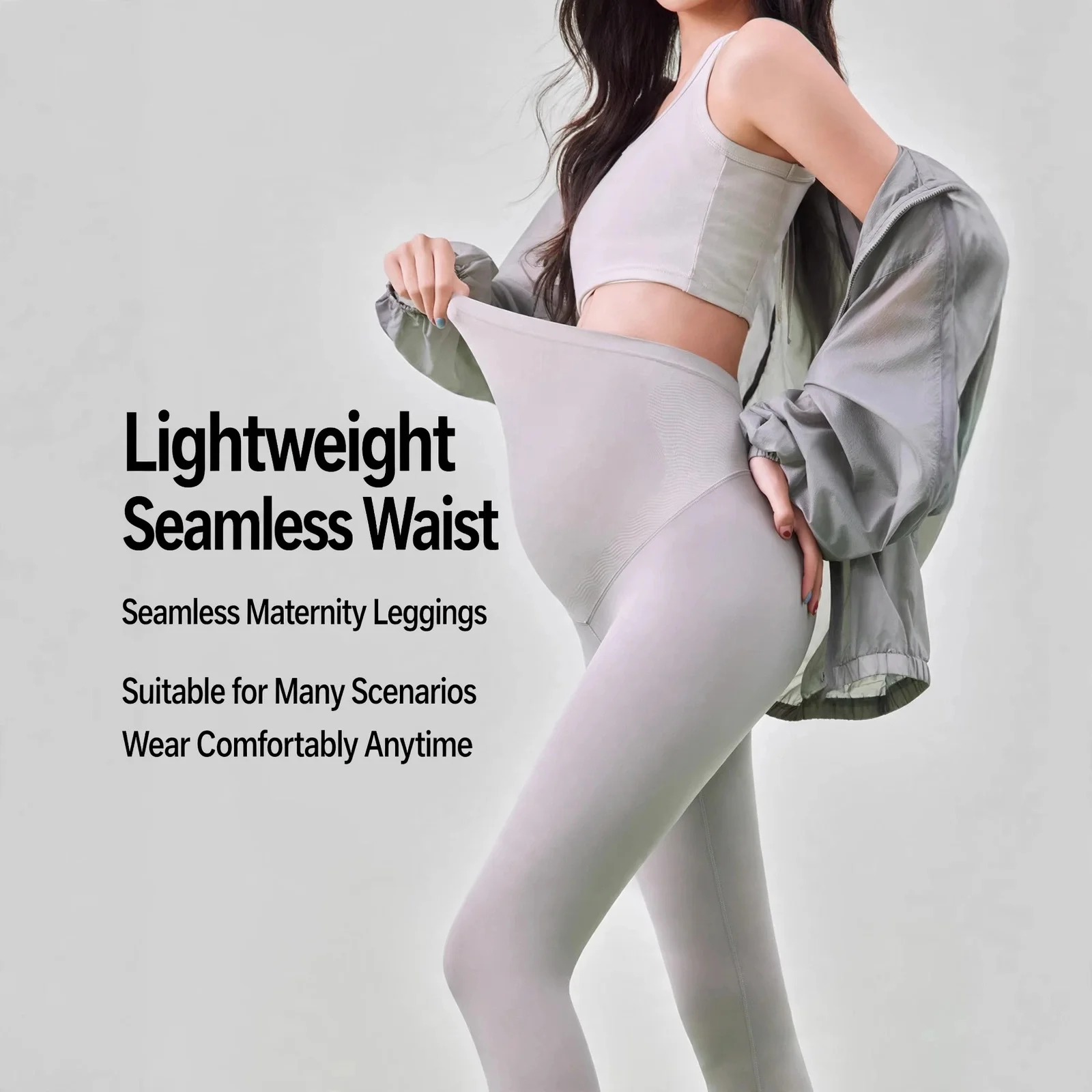 Maternity Shark Pants Yoga Leggings High Waist Plus Size Skinny Spring Summer Regenerated Fiber Casual Elegant Stretch