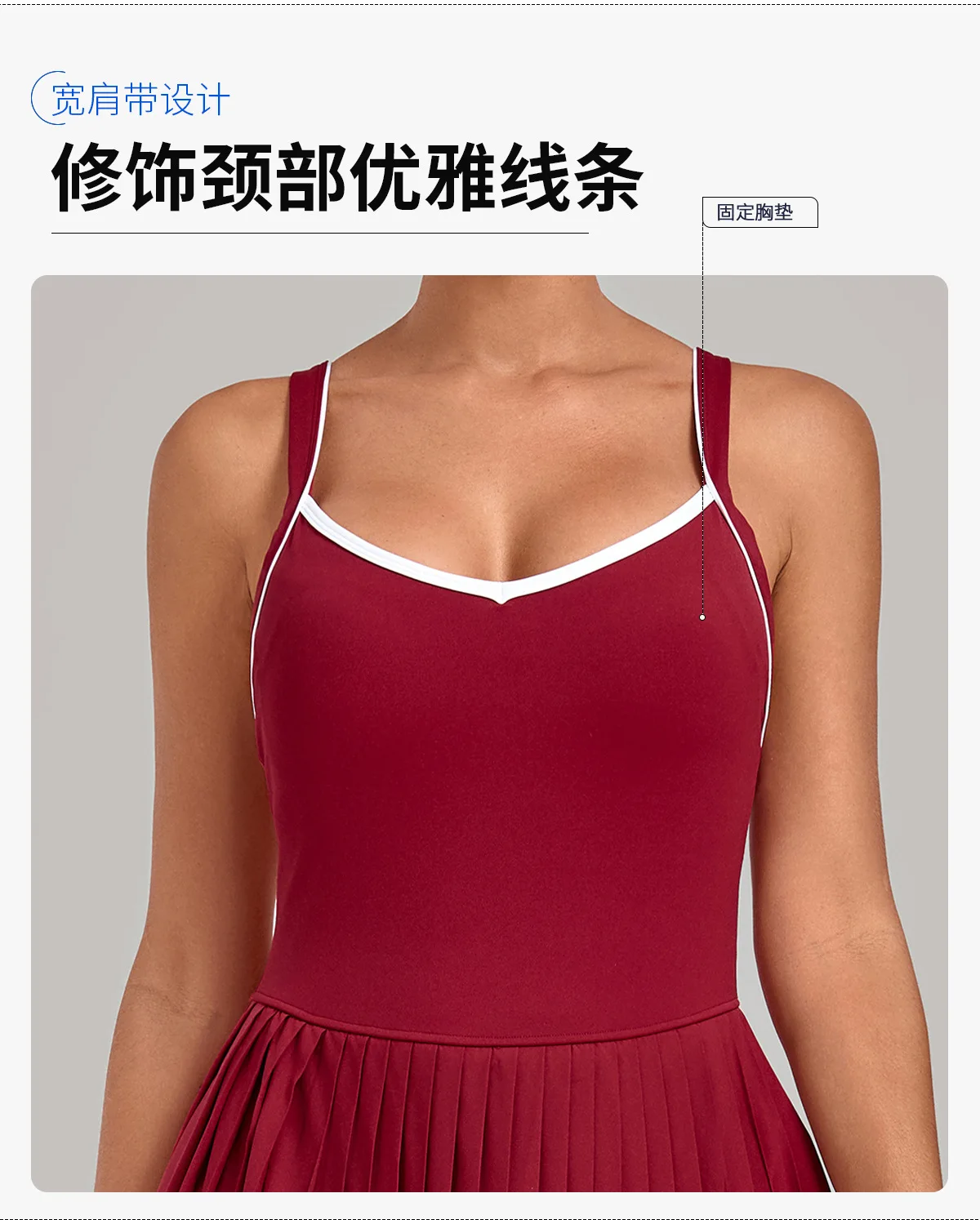 Women's Color Block Open Back Tennis Dress with Anti Slip Lined Shorts Pocket Pleated Athletic Sport Dress for Fitness Workout