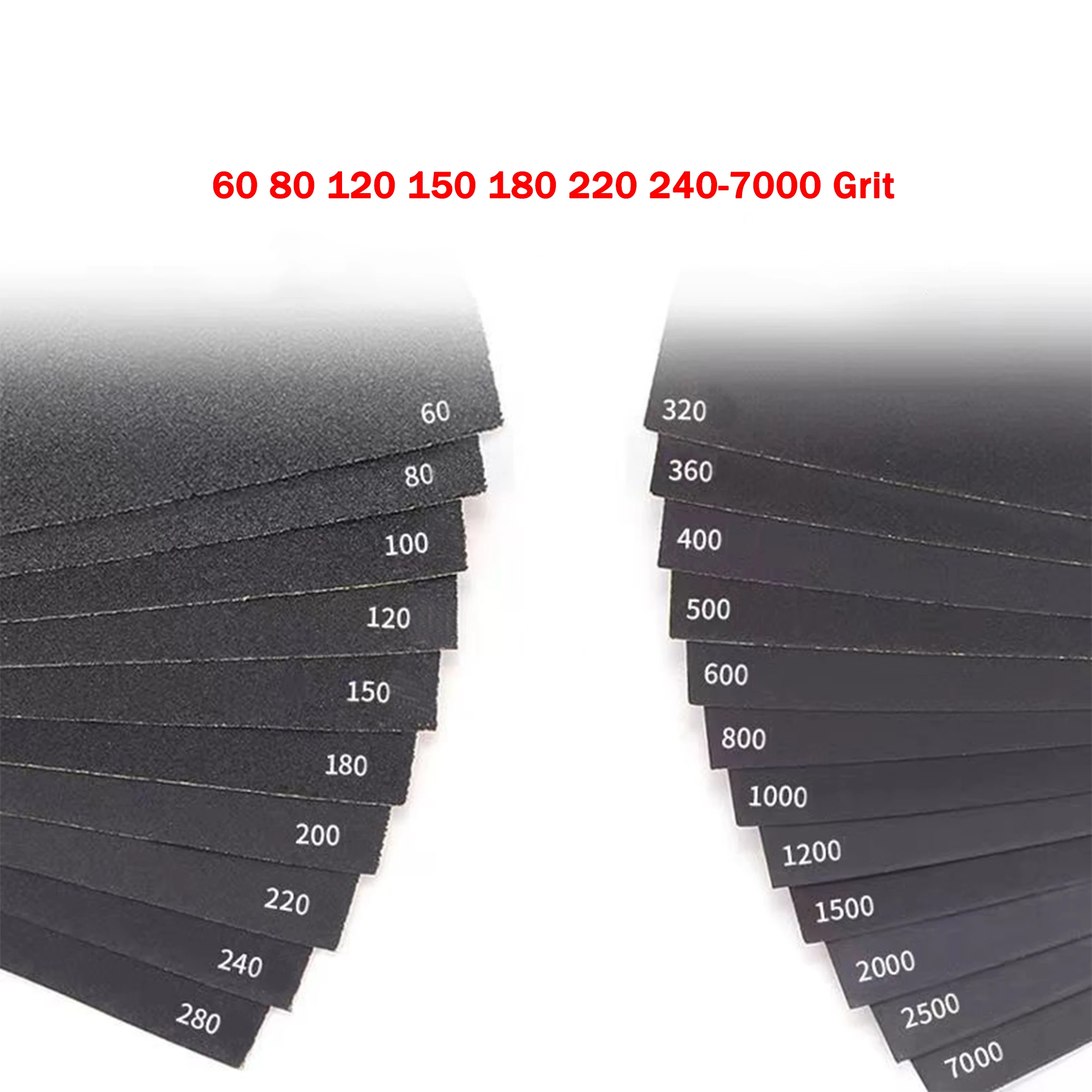 Sandpaper Size 230mmx280mm 60 80 120 150 180 220 240-7000 Grit Sandpaper Wet / Dry Sanding Paper Abrasive Polishing Tools