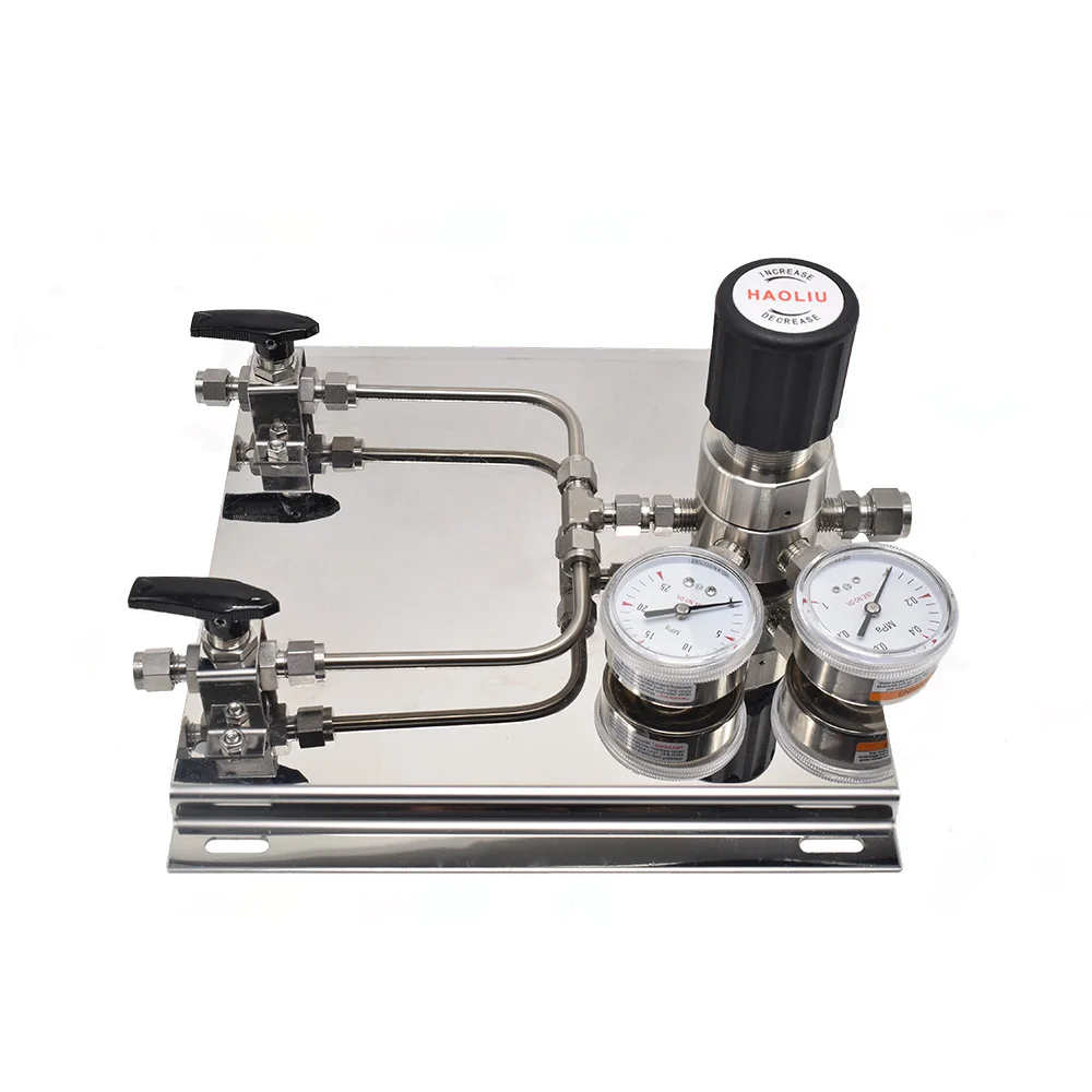 

2025 High Pressure Stainless Steel Manual Gas Control Panel With Pressure Regulator and Gauges for Two-Cylinder