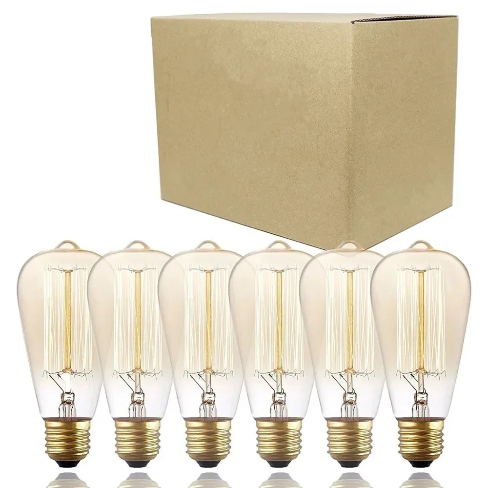 Home Decorating E27 Warm White 6PCS/Lot Vintage Edison LED Bulb Dimmable 40W Antique LED Filament Bulbs Globe Shape