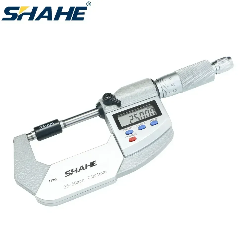 SHAHE 25-50 mm IP65 Waterproof Digital Micrometer Caliper Gauge 0.001 mm Electronic Digital Micrometer Measuring Gauge Tools