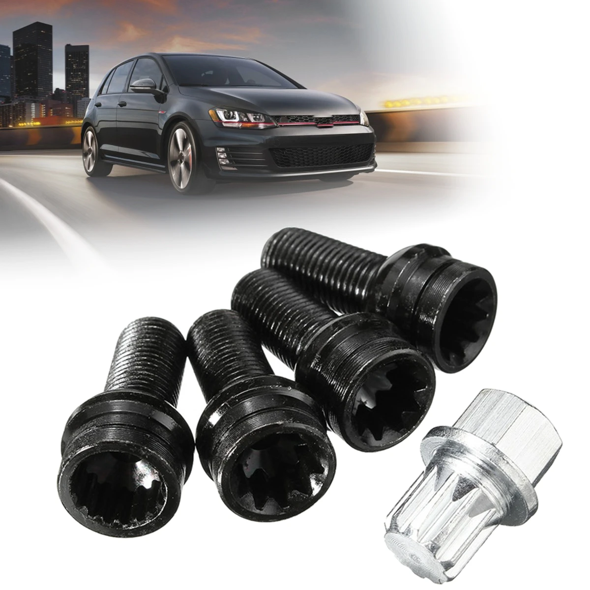 

M14*1.5MM Anti-theft Wheel Screw Bolt and Lock Lug Nut Fit 7MM For Audi / VW /Golf /Jetta /Beetle/Passat Car Accessories