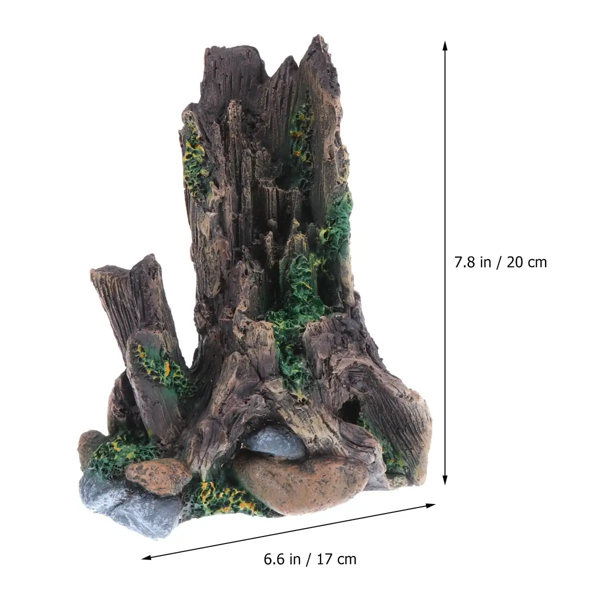 

Plants Stump Ornament Fish Tank Decoration Aquarium Landscape Props Accessories Driftwood Resin