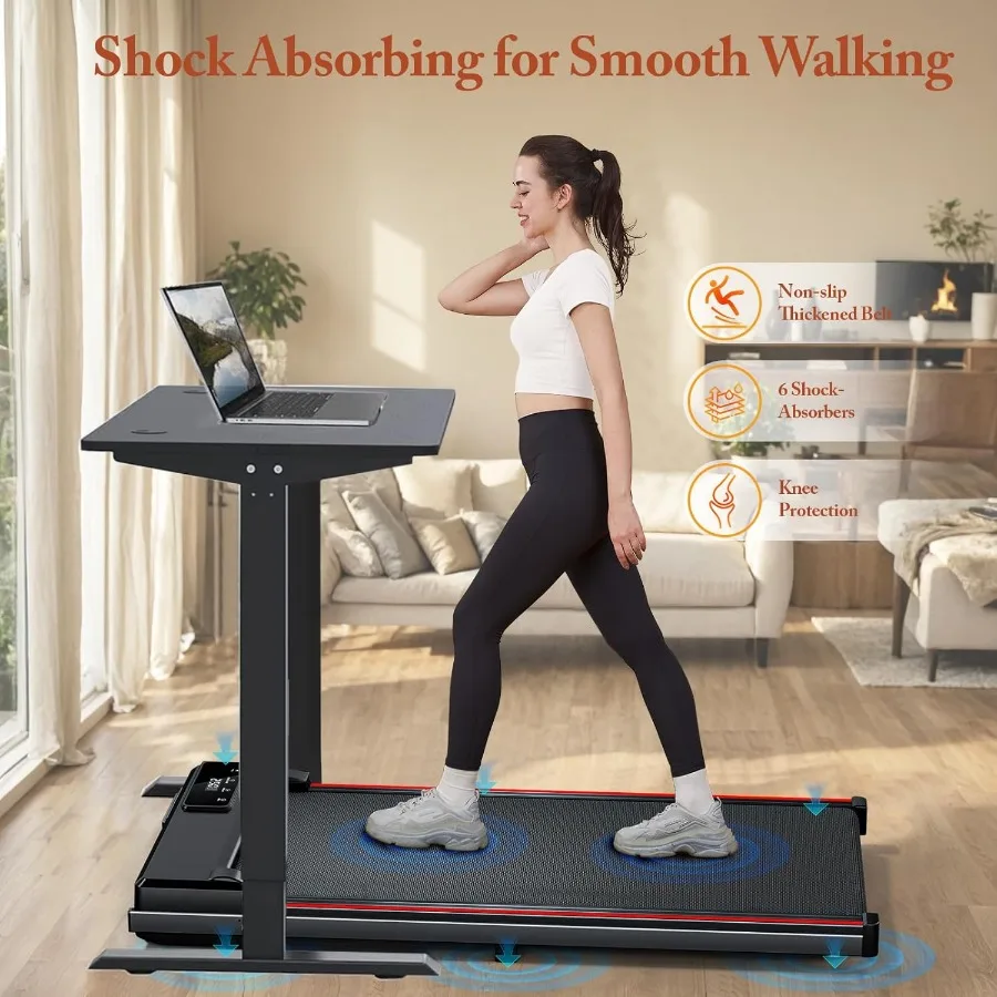 وسادة مشي مع مائل للمساحات الصغيرة المنزلية والاستخدام المكتبي، تصميم محمول تحت المكتب، سعة وزن 300 رطل 2.5 حصان #5