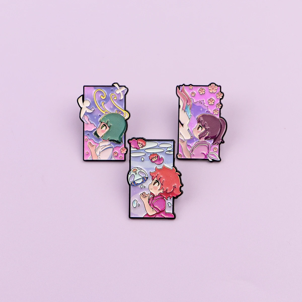 3-teiliges Set Niedliche Drachen-Emaille-Pins Anime-Film Broschen für Rucksäcke Hüte Anstecknadeln Abzeichen für Paargeschenke Cosplay-Accessoires