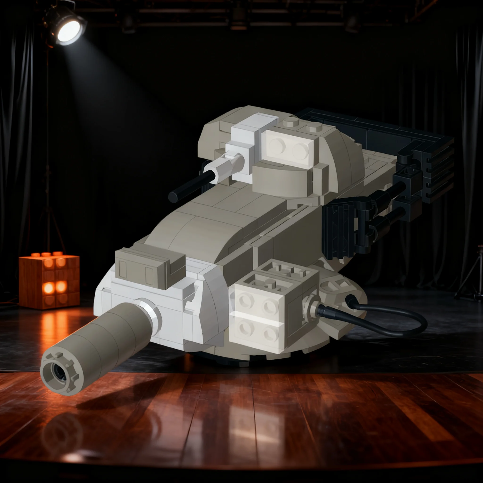 261pcs MOC Technical M60a2 Starship Turret Model Building Blocks Collection Creative Display Art Birthday Education Assemble