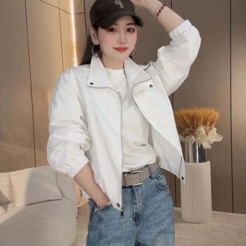 Lapel Short Jacket Women's Base Coats 2027 New Spring Autumn Explosion Solid Color Versatile Casual Fashion Small Jacket Tide