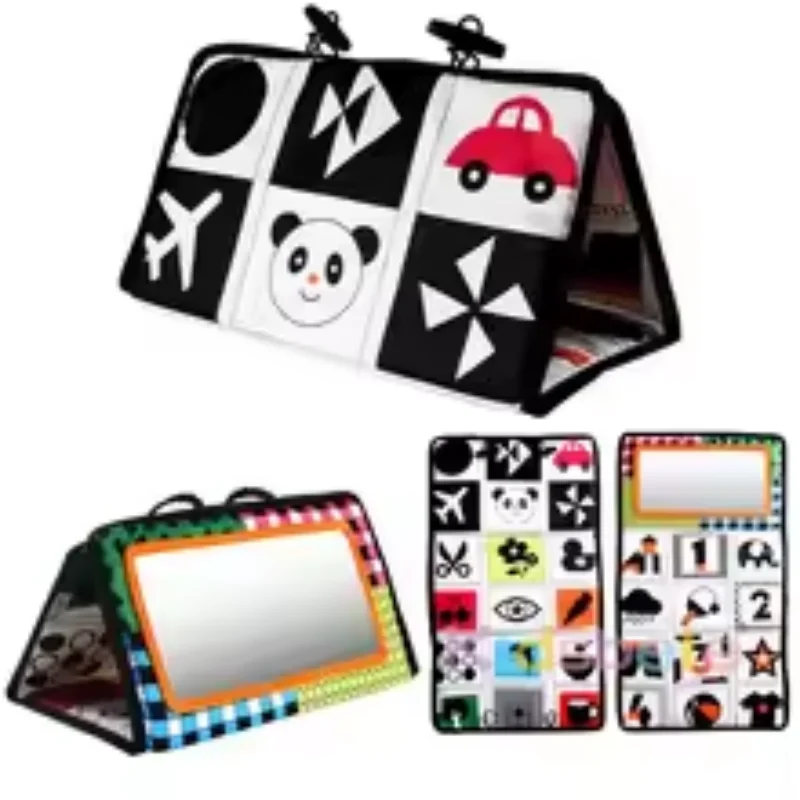 Soft Foldable Crib Activity Book with Mirror 5