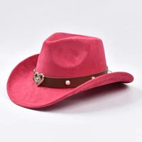 Sombrero de vaquero occidental, sombreros de caballero Jazz para mujeres, hombres, boda, despedida de soltera, sombreros de Jazz de vaquera