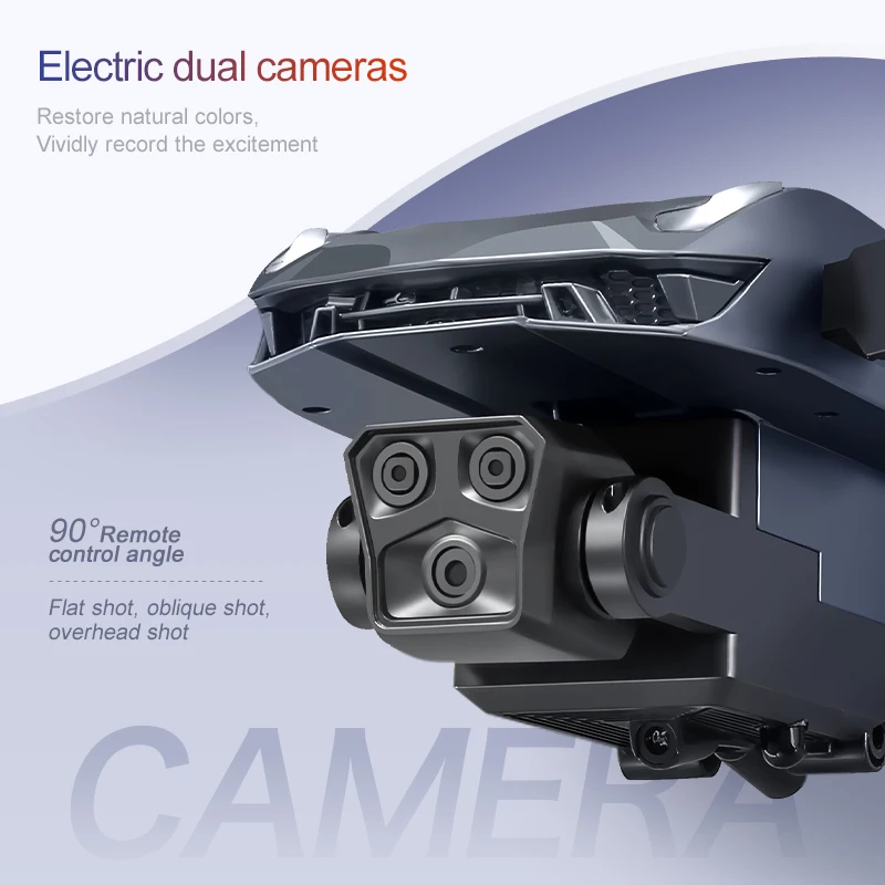 Drone D11 dengan kamera ganda 4K 360 °, pesawat nirawak lipat Rc FPV aliran optik pencegah hambatan GPS