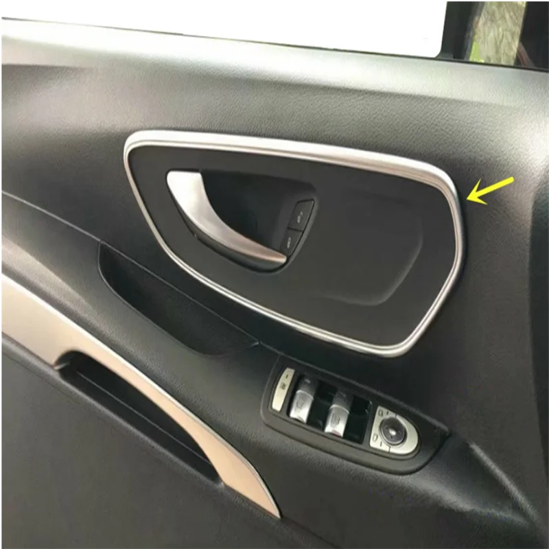 For Mercedes Benz Vito W447 2016 - 2022 Interior Accessories Inner Side Car Door Handle Pull Bowl Cover Inner Handle Trim