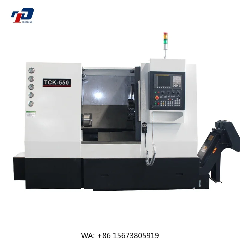 TCK550 CNC Slant Bed Lathe Turning Machine High Speed Medium Duty Optional Hydraulic Chuck Tailstock for Medium Heavy Machining