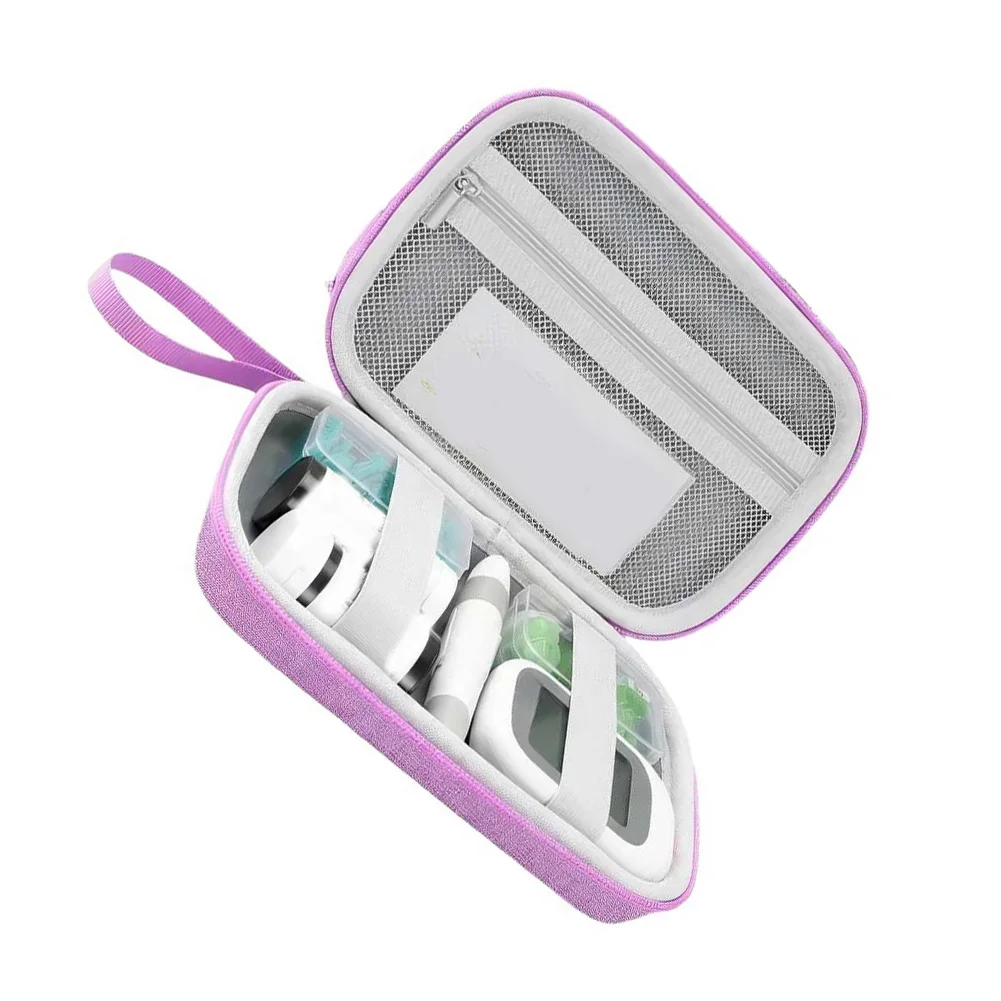 EVA Diabetic Supply Organizer Compact Travel Bag for Insulin Glucose Test Strips and Lancing Devices 12x5x18.5cm