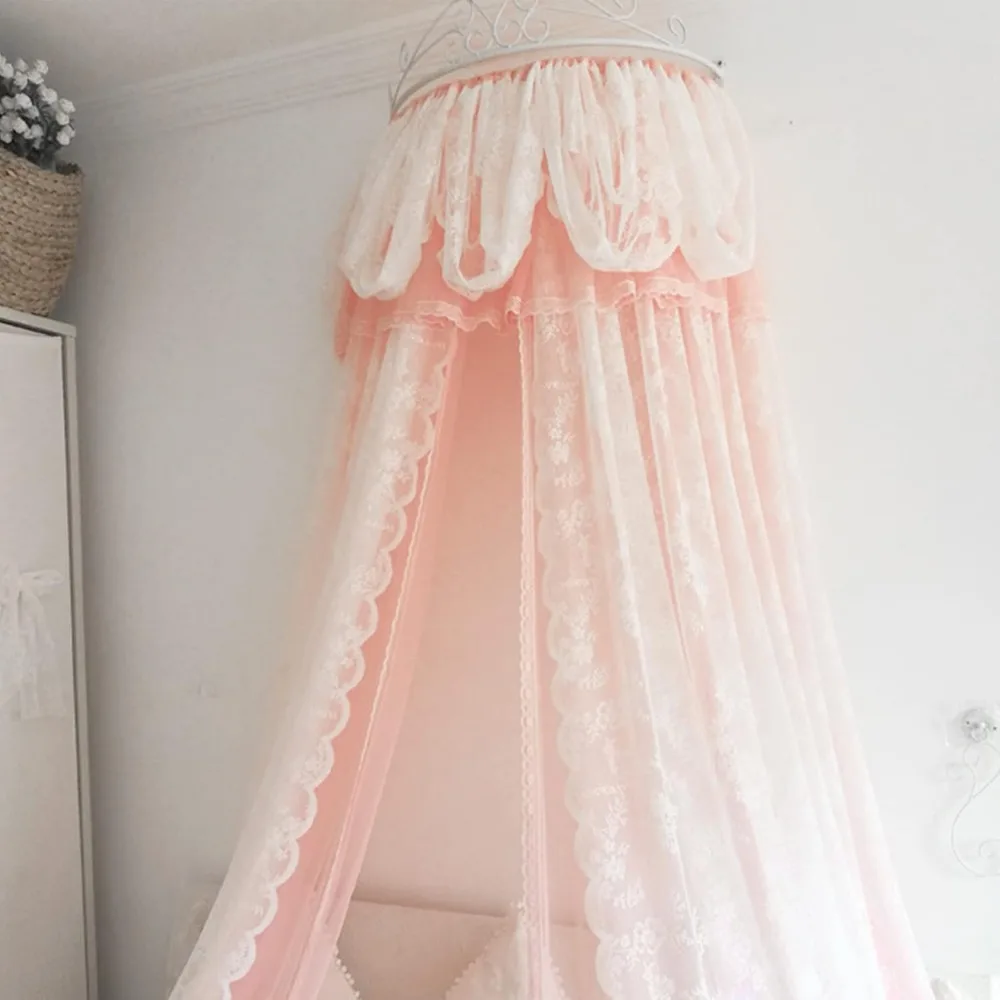 

Metal Crown Bed Canopy for s & Adults, Large Double Layer Net Hanging Curtain Bed Curtain & Drapes, Princess Mosquito Net Decora
