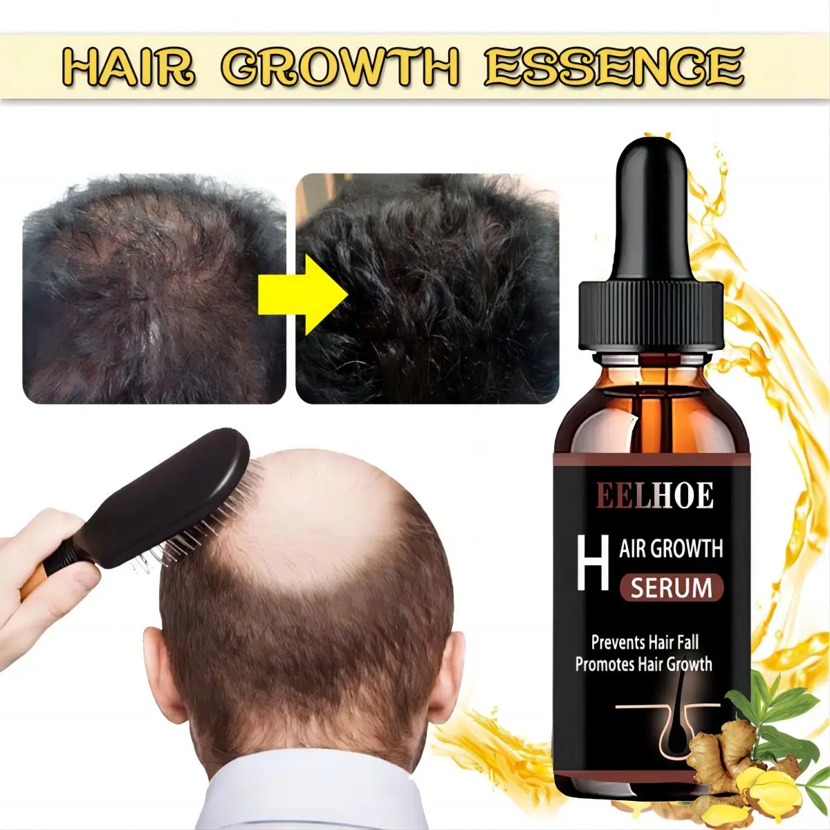 Fast Hair Growth Ginger Oil Natural Plant Essence Faster Grow Hair Tonic Growing Shampoo No Hair Loss Hair Care Beauty Tools