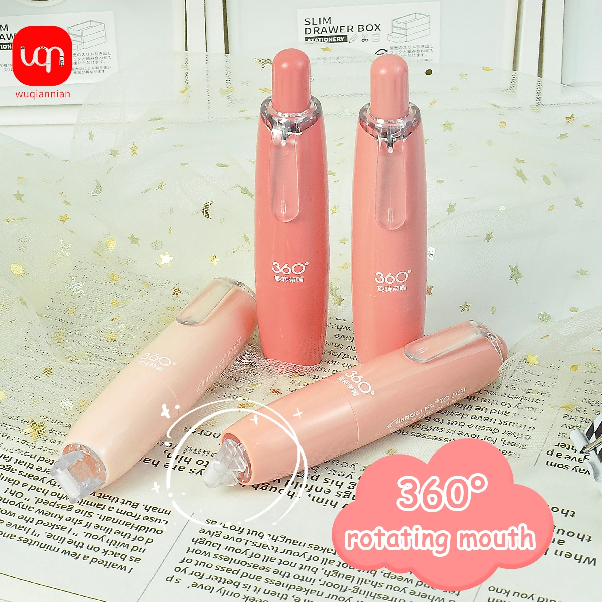 WQN-4PCS شريط مزدوج الجوانب مع لاصق دائم لسكرابوكينغ، وموزع لفة للصياغة والمشروعات الفنية