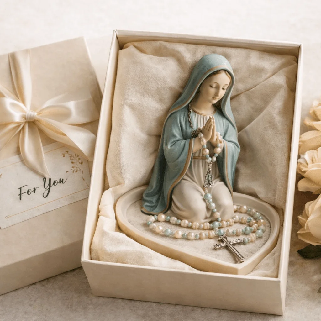 Estátua de Jesus e Virgem Mari - Resin Art Tray avaliação e preço