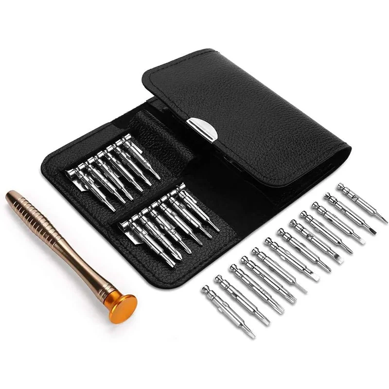 Mini Screwdriver Bit 25-piece Repair Set Suitable for Disassembling Mobile Phones, Glasses, Watches, PC MacBook DIY Tools