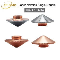 JHCHMX Fiber Laser Nozzles Single/Double Layer Dia.32 M14 0.8-5.0mm For Raytools Fiber Laser Head Bodor Glorystar Laser Machine