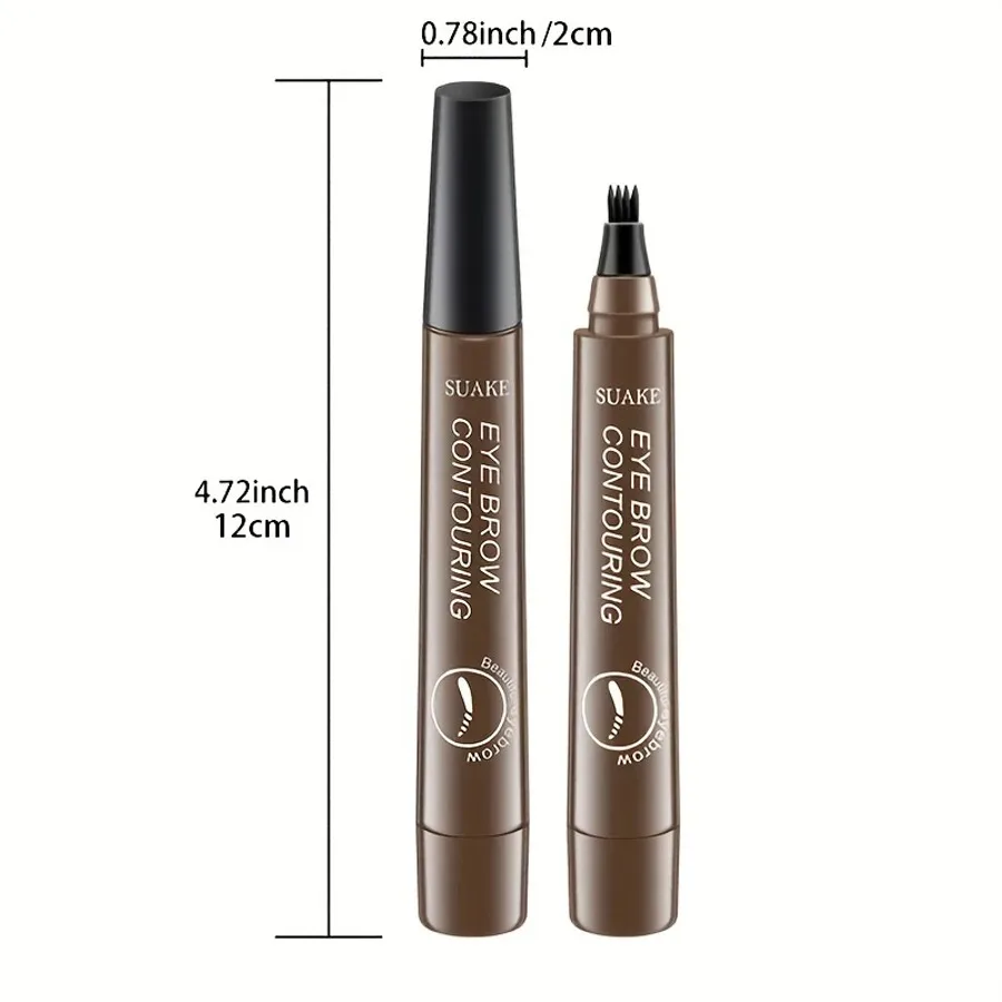 -Waterproof Eyebrow Pen, Microblading Eyebrow Pencil With 4 Split Head, Natural Looking Brows Makeup ( 5 Colors)