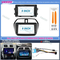 For 2006-2013 Suzuki sx4 s cross Fiat sedici 9inch Car radio android stereo frame panel fascia audio player screen cable harness