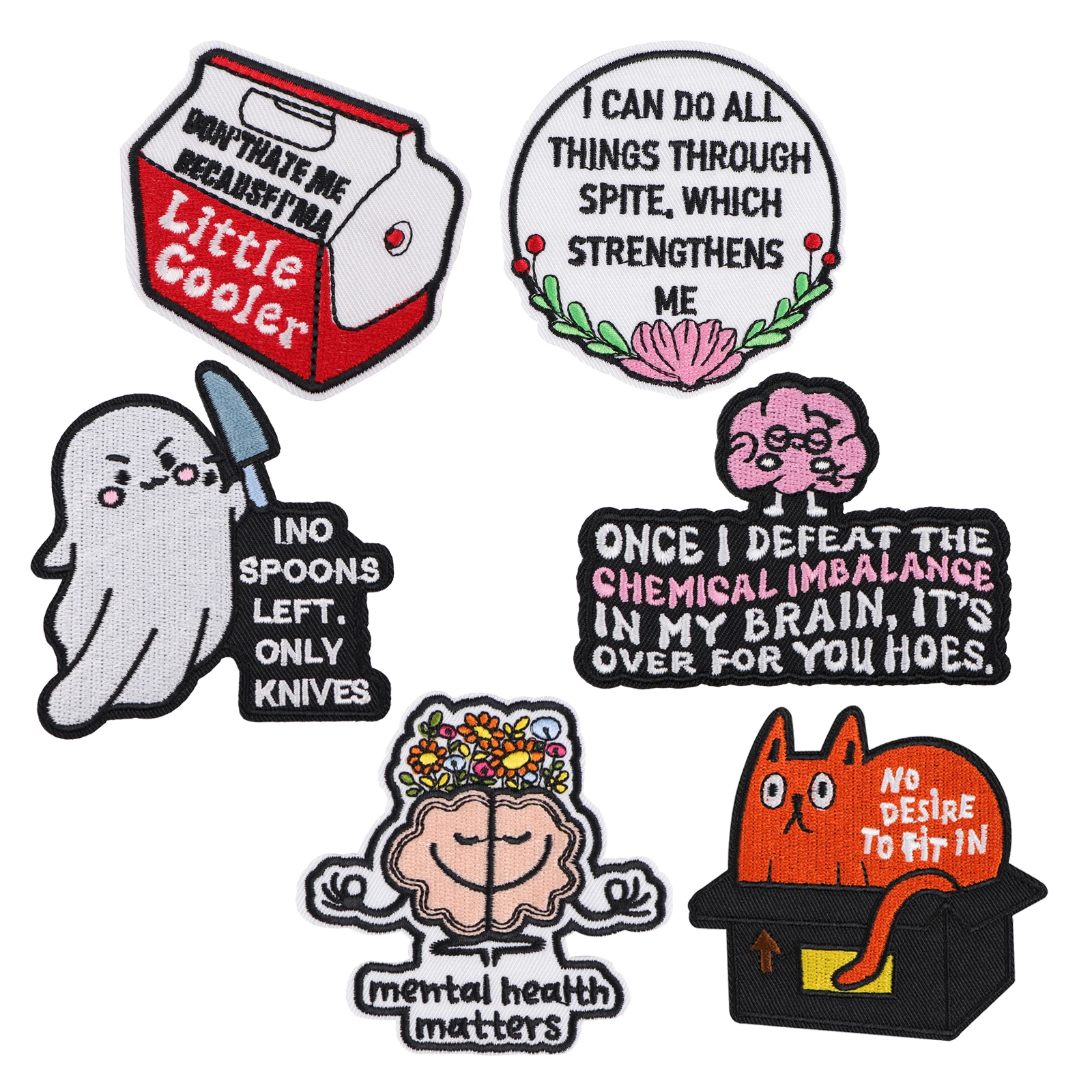 Quotations Patch Cute Cartoon Embroidered Patches On Clothes Iron On Patches For Clothing DIY Patch Jackets Sew Stickers
