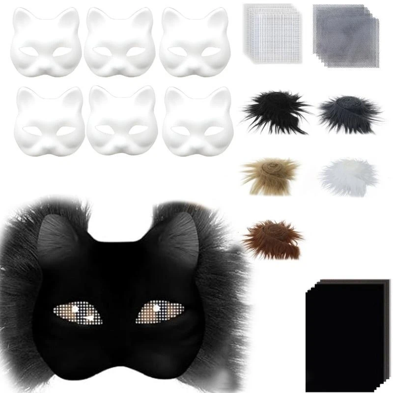 5asd fai -da -te therrians maschera blank volpi maschera gatti con occhio mesh therrias ingranaggio roba