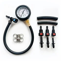 Fuel Pressure Test Kit - Quick Connected Fuel Injection Pump Pressure Tester Gauge 0-100PSI with Valve 6.3/ 7.89/ 9.49 for Car