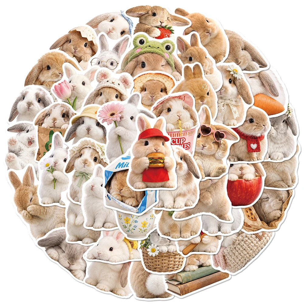 10/30/50pcs Cute Rabbit Graffiti Stickers Kawaii Animal Bunny Cartoon Decals DIY Notebook Phone Case Laptop Sticker Decoration