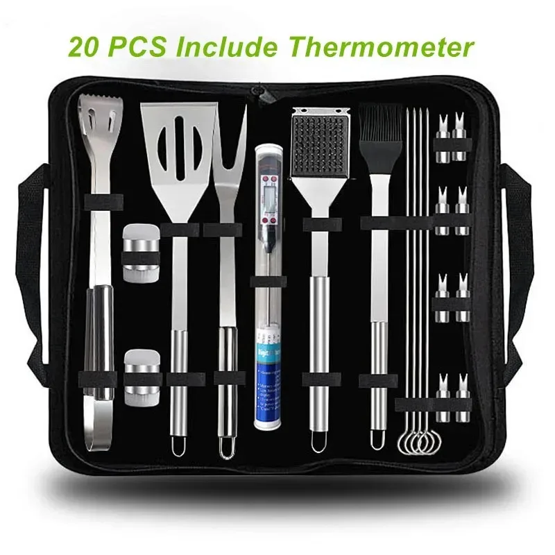 

BBQ Tools Set Barbecue Utensil AccessoriesThermometer Barbeque Grilling Accessories Outdoor Gril Tools Set Bbq Utensil Set