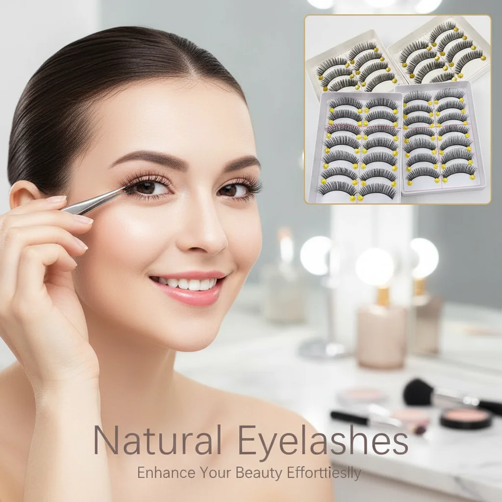 10 Pairs Handmade Transparent Plastic Full Strip Natural False Eyelashes Thick Eyelash Popular False Lashes Makeup