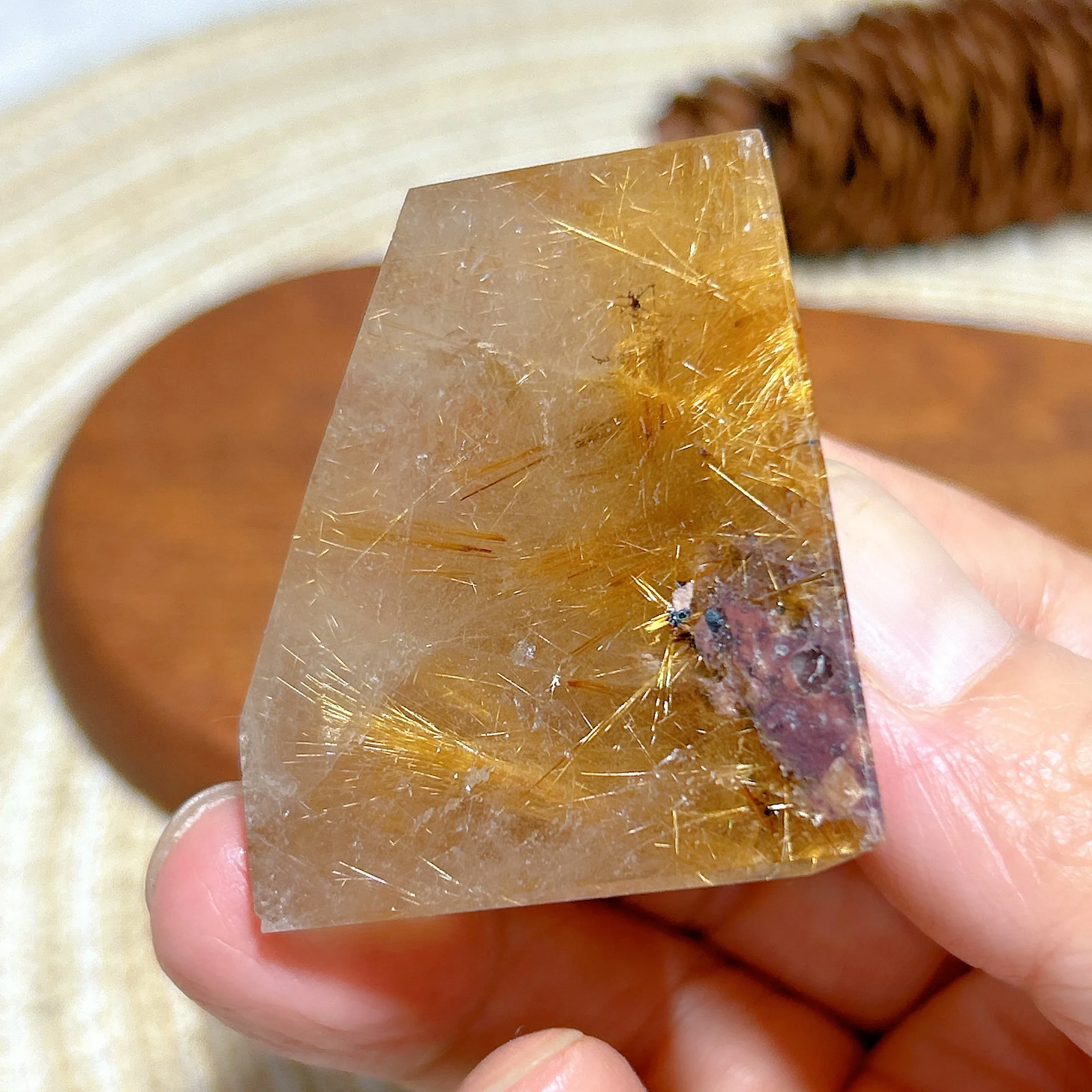 

Healing Natural Crystal Golden Rutile Free Form polished Stone High Quality Mineral Energy Reiki Gemstone Home Decorations Gift