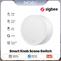 MOES Tuya ZigBee Smart Knob Scene Switch Button Wireless Controller Battery-Powered Automation Scenarios work with SmartLife App