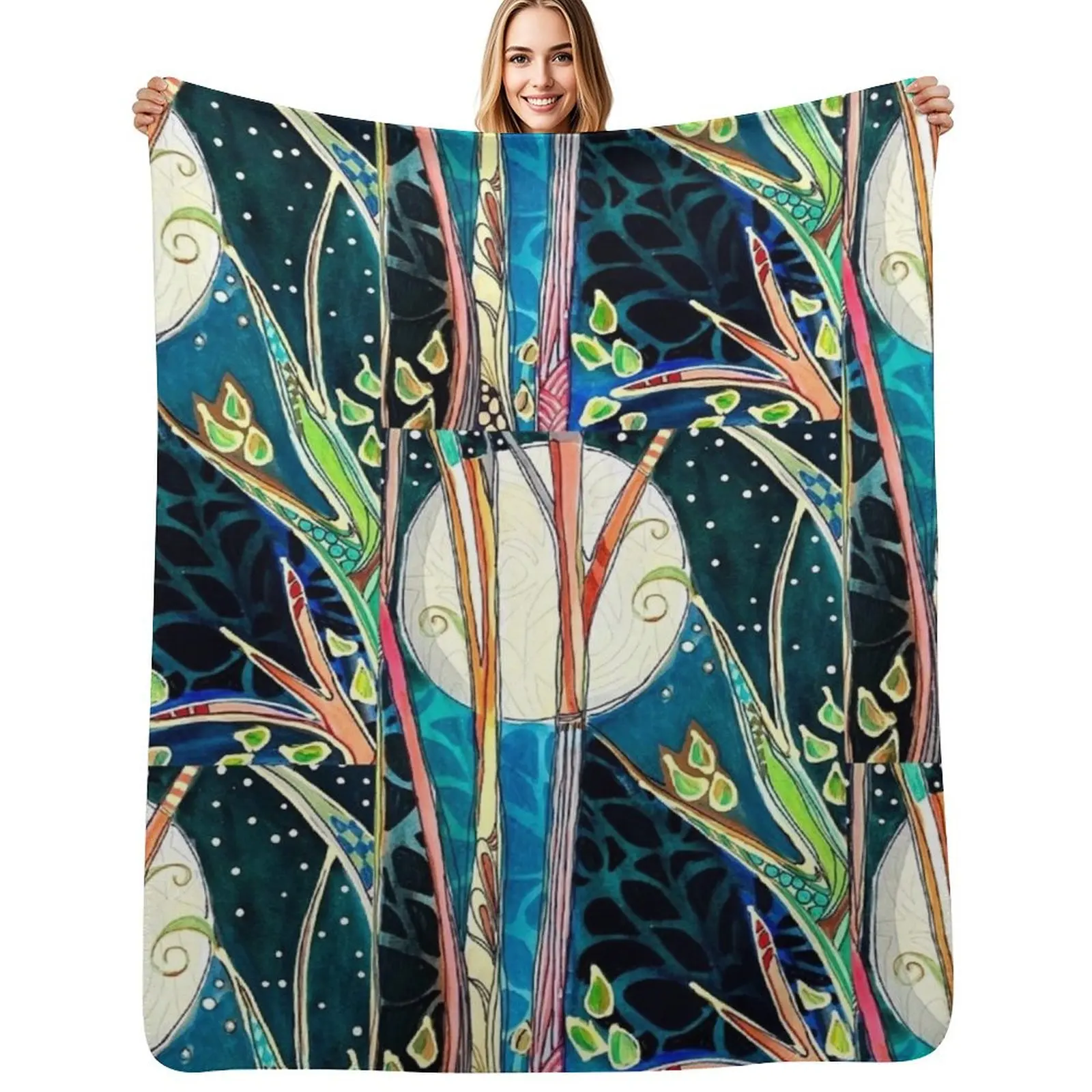 I see the moon Throw Blanket Outdoor Soft Blanket for Picnic Beach Camping