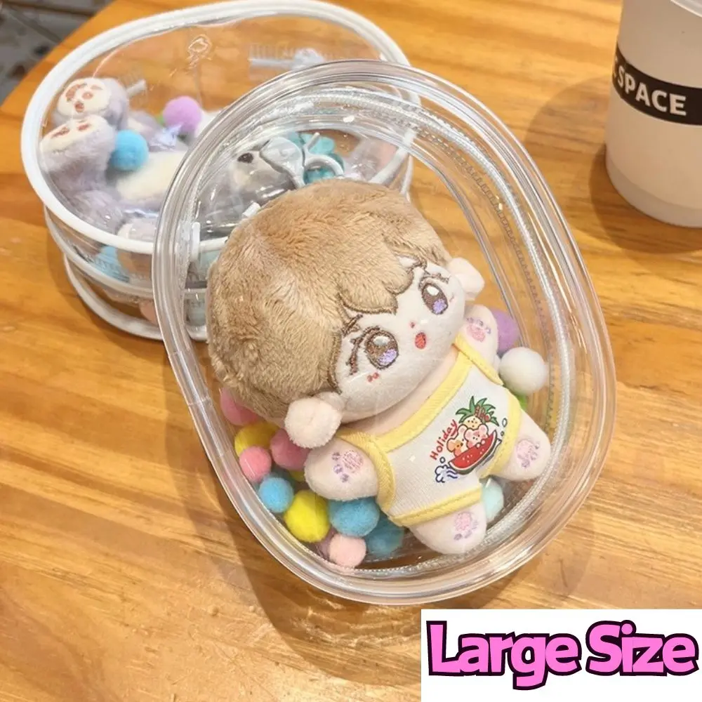 Large Size Plush Doll Out Bag PVC Transparent Cartton Toys Display Bag Transparent Thicken Doll Outing Dustproof Storage Pouch