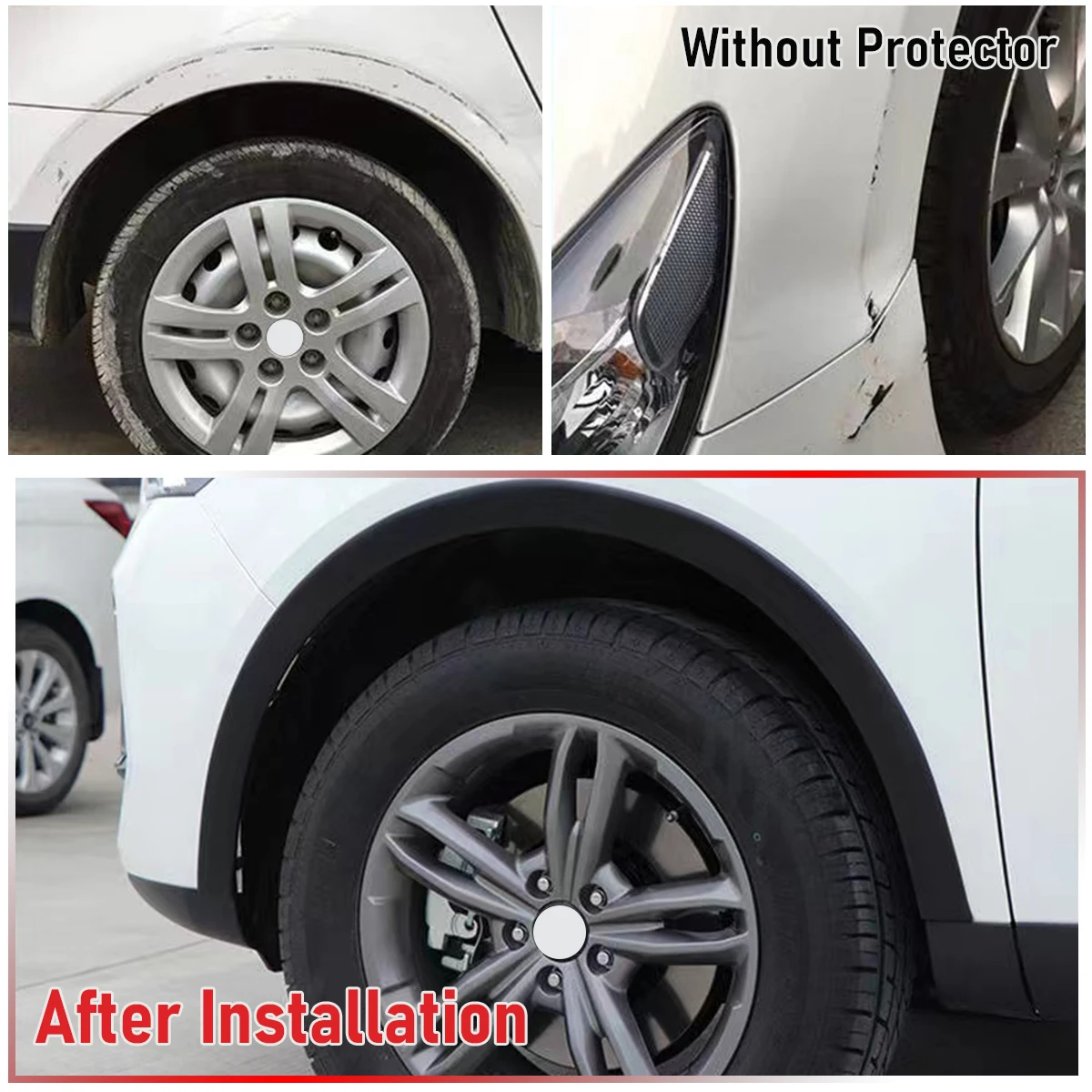 Car Fender Flares Wheel Arch Guard Trim Moulding Strip Eyebrow Lip Anti Scratch Mudflaps Universal Rubber Seal Protector Styling