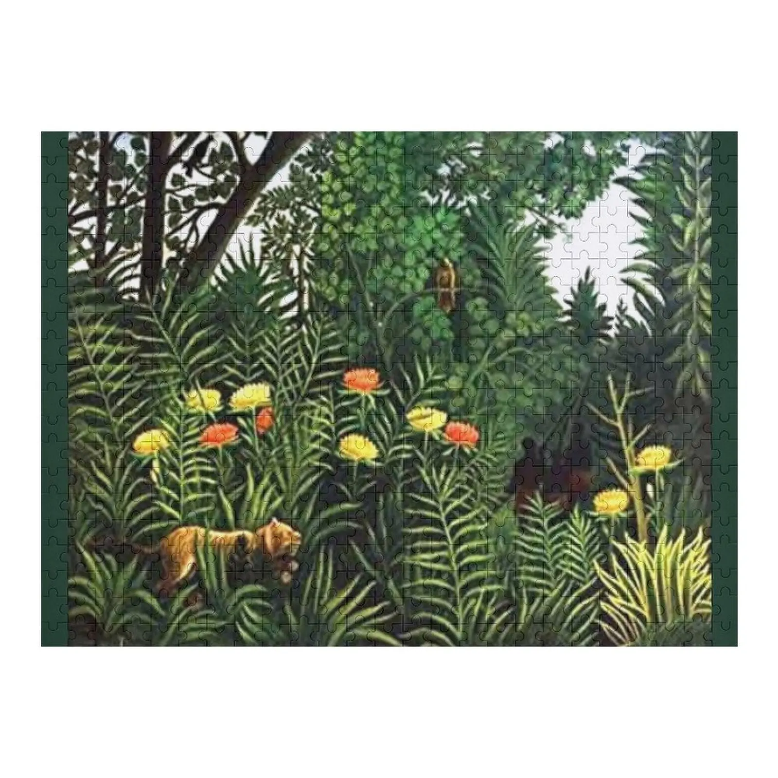 Henri Rousseau - Tigar Puzzle Drewniane Puzzle z Własnym Imieniem dla Dorosłych, Drewniana Dekoracja, Obrazy, Puzzle