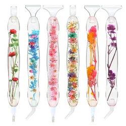 5D Resin Diamond Painting Pen With 6pcs Plastic Replacement Pen Heads Flower Point Drill Pens DIY Art Crafts Diamond Painting