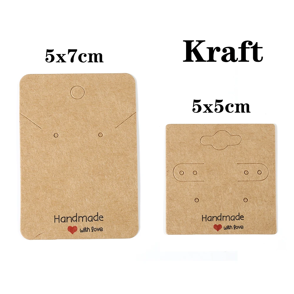 30pcs 5x5cm 5x7cm Earrings Card Ear Studs Necklaces Display Cards Hang Tag Cardboard Paper Card for Jewelry Box Packaging DIY