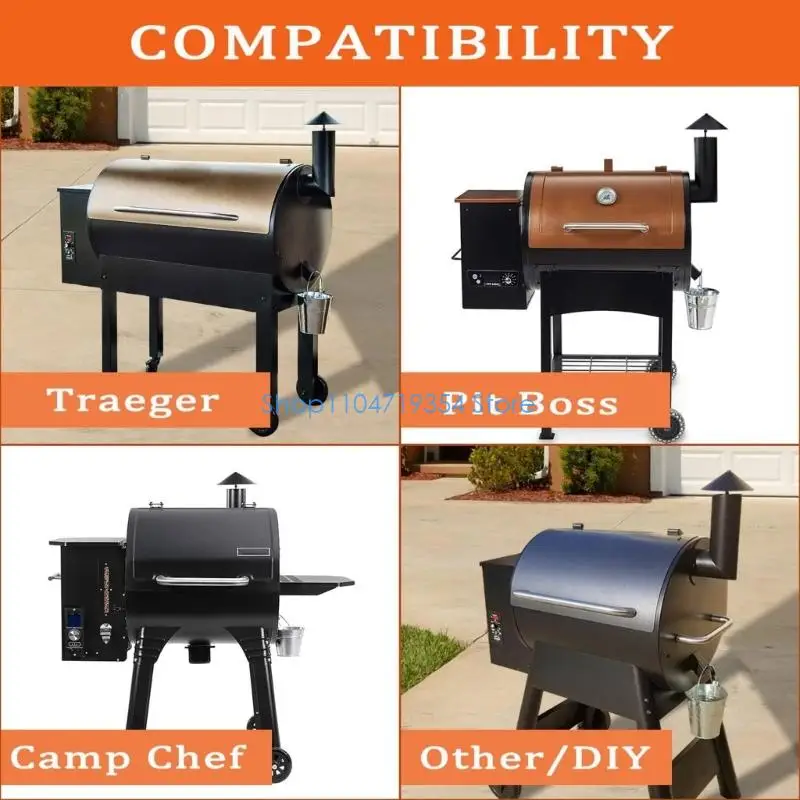 0XLD Wear Resistant Utility Chimney and Cap Kits Pellet Grill Smoked Stack Replacement