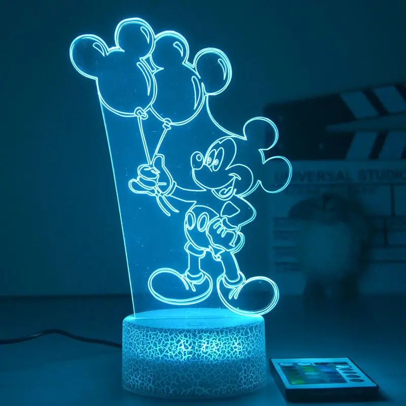 New Mickey Mouse Donald Duck Minnie Dessie Cartoon Night Light Home Desktop Dormitory Ornament Table Lamp Kawaii Decoration