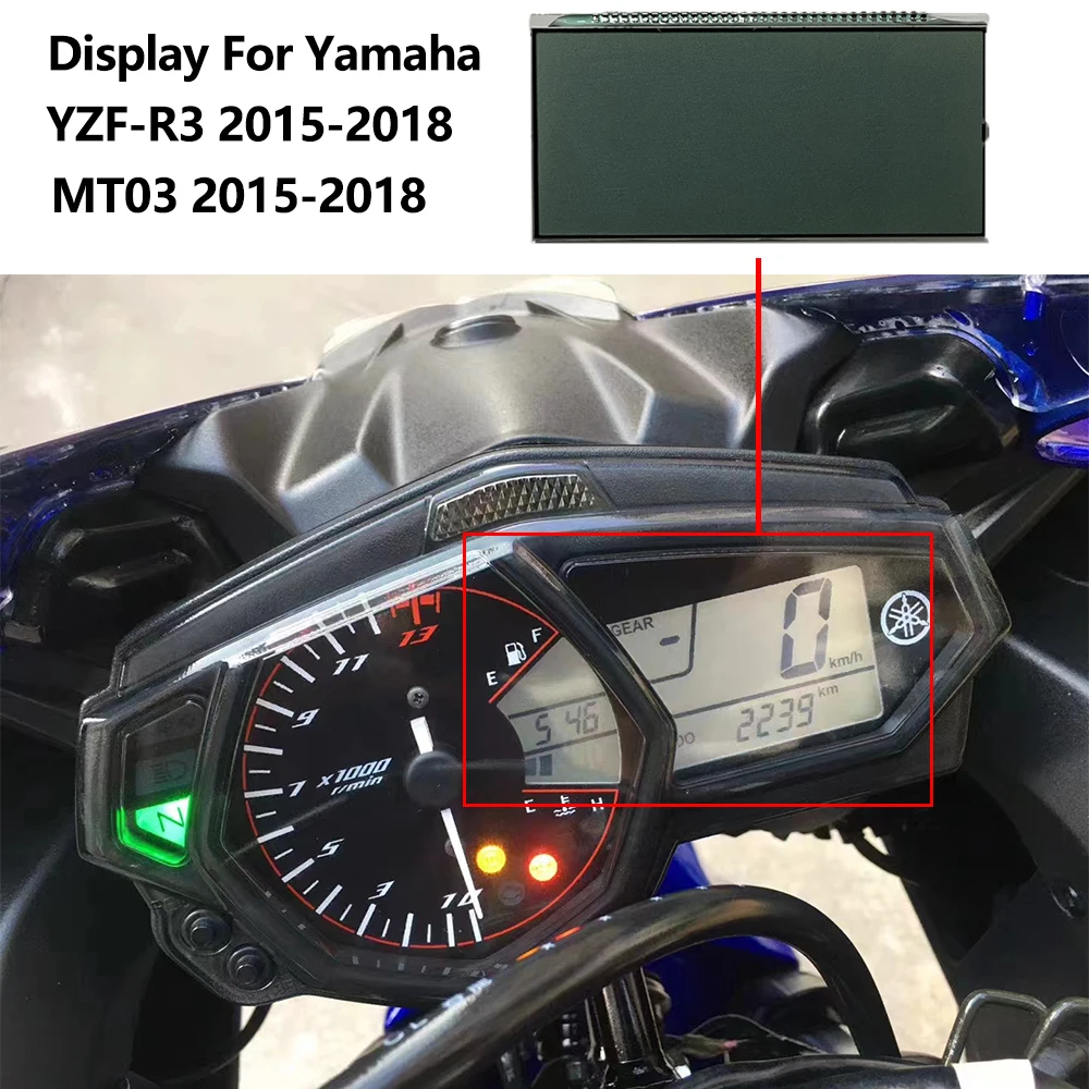 Display LCD per misuratore di moto motocnight per Yamaha YZF-R3 MT03 2015-2018 strumento tachimetro riparazione schermo LCD