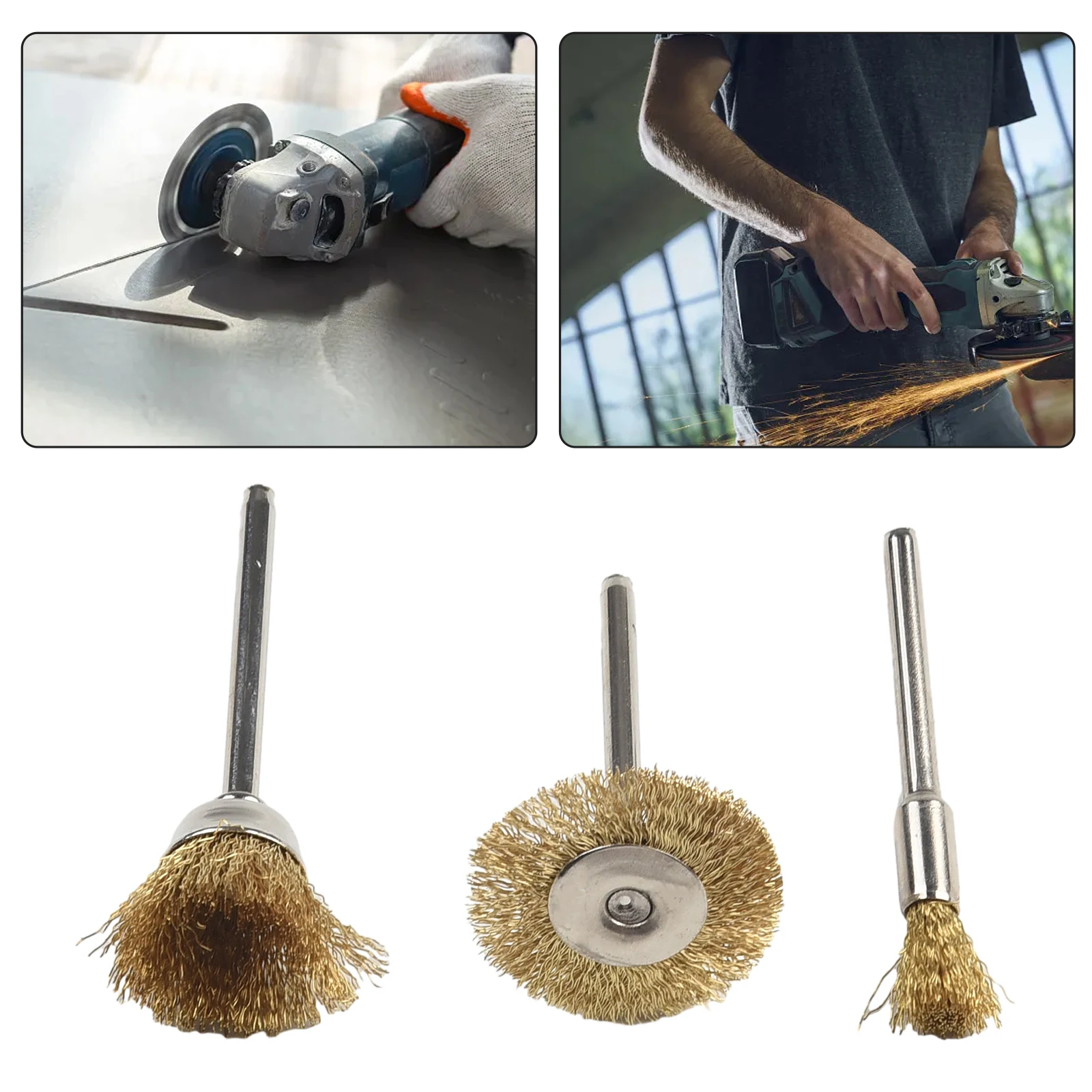 

3pc Copper Wire Wheel Cup Brushes Bits Set Steel Brush Wire Wheel Brushes Die Grinder Rotary Tool Electric Tool For The Engraver