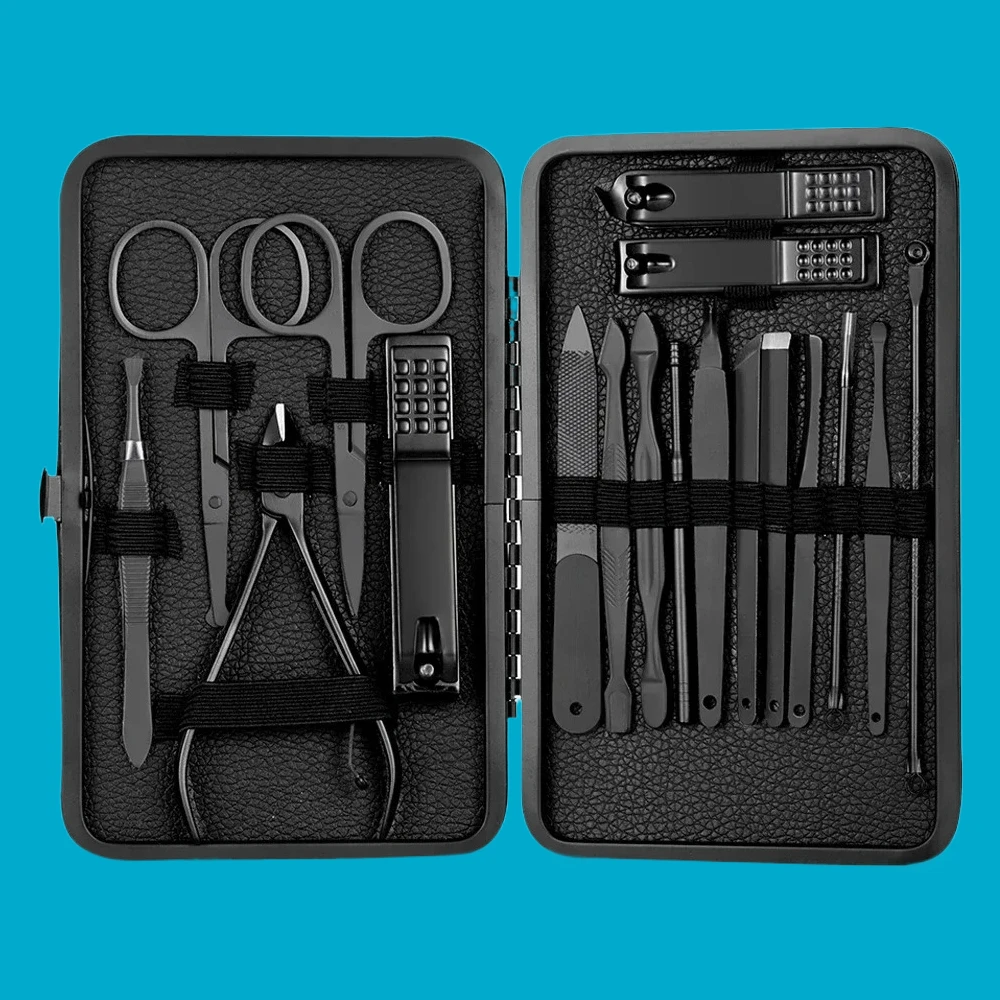 

Набор из 7-18 предметов: черные кусачки для ногтей из нержавеющей стали, полный набор кусачек для ногтей, иглы от прыщей, кусачки для ног, косметические плоскогубцы