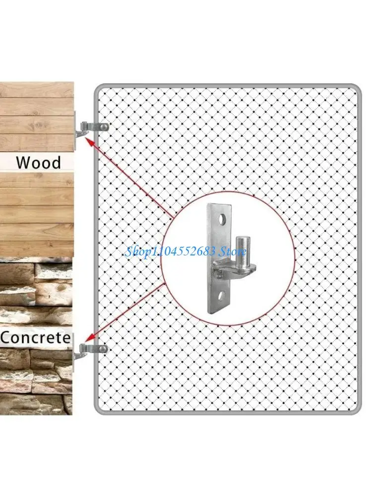 

Y6GD Sturdy Stainless Steel Wall Plate Gate Hinges 2 Pack for Chain Link Fence